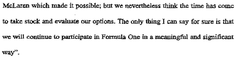 Illustration for article titled Philip Morris Cheated on McLaren with Ferrari, Ron Dennis Got 'Emotional'